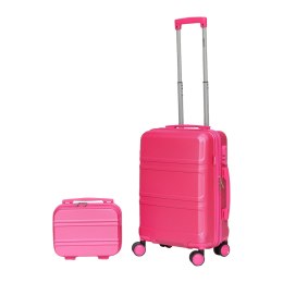 Walizka kabinowa + kuferek w kolorze różowym