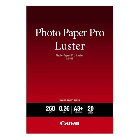 Canon Photo Paper Pro Luster, foto papier, połysk, biały, A3+, 13x19", 260 g/m2, 20 szt., 6211B008, atrament