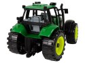 Traktor Ideal Farm Zielony Czerwony Otwierana Maska