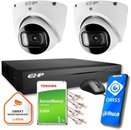 Zestaw monitoringu IP Pro 2T EZ-IP by Dahua 2 kamer FullHD 1TB EZI-T120-F2 EZN-104E1-P4 EZ-IP