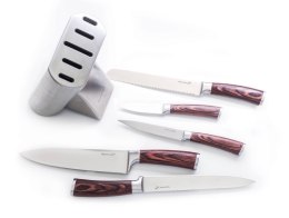 Zestaw noży Gourmet Steely w stojaku ze stali nierdzewnej, 5