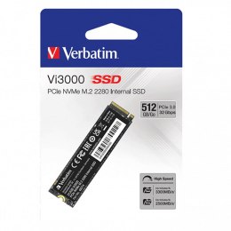 Dysk SSD wewnętrzny Verbatim NVMe, 512GB, GB, Vi3000 M.2, 49374, 3300 MB/s-R, 2500 MB/s-W
