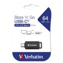 Verbatim USB flash disk, USB-C, 64GB, Store ,n, Go USB-C, czarny, 49458, do archiwizacji danych