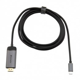 USB (3.1) hub 1-port, 49144, szara, długość przewodu 1,5m, Verbatim, adapter USB C na HDMI