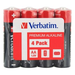 Bateria alkaliczna, AA, 1.5V, Verbatim, folia, 4-pack, 49501