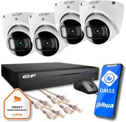 Zestaw monitoringu 4 kamer kopułkowych IP EZ-IP by Dahua niezawodna ochrona 2K EZ-IP