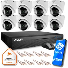 Zestaw monitoringu 8 kamer kopułkowych IP EZ-IP by Dahua niezawodna ochrona 2K EZ-IP