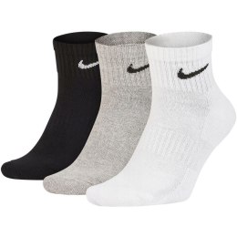 Skarpety Nike Value Cotton Quarter 3 pary białe, szare, czarne SX4926 901