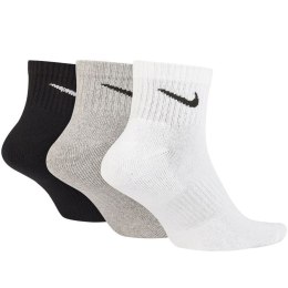 Skarpety Nike Value Cotton Quarter 3 pary białe, szare, czarne SX4926 901