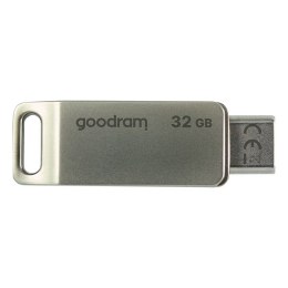 Goodram USB flash disk, USB 3.0, 32GB, ODA3, srebrny, ODA3-0320S0R11, USB A / USB C, z obrotową osłoną