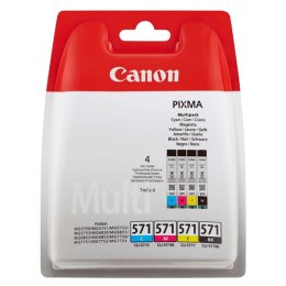 Canon oryginalny ink / tusz CLI-571 C/M/Y/BK, CMYBK, blistr z ochroną, 7ml, 0386C004, Canon 4-pack PIXMA MG5700, MG6800, TS6000