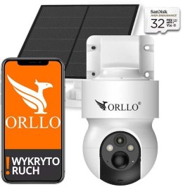 Kamera IP Orllo E7 PRO SIM solarna zewnętrzna bezprzewodowa obrotowa 3MP + Karta SD 32Gb ORLLO