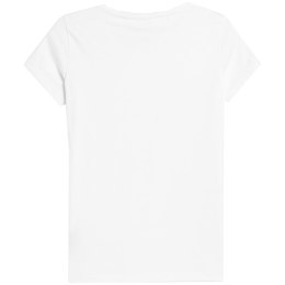 Koszulka damska 4F F0906 biała 4FAW23TTSHF0906 10S
