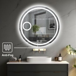 IREDA Lustro łazienkowe LED z oświetleniem, okrągłe, 60 cm
