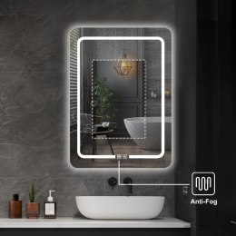 IREDA Lustro łazienkowe z oświetleniem LED, 60 x 80 cm