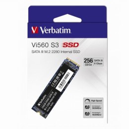 Dysk SSD wewnętrzny Verbatim wewnętrzny M.2 SATA III, 256GB, GB, Vi560, 49362, 560 MB/s-R, 460 MB/s-W