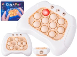Zabawka Gra Elektroniczna Antystresowa Pop IT Sensoryczna, Wypychanka, Pad, Kontroler BIAŁY