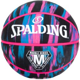 Piłka do koszykówki Spalding Marble czarno-różowa 84400Z