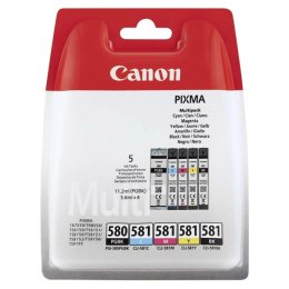 Canon oryginalny ink / tusz PGI-580PGBK/CLI-581CMYBK Multi pack, CMYK+PGBK, blistr z ochroną, 1*11.2 + 4*5.6ml, 2078C006, Canon 