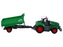 Zdalnie Sterowany Ciągnik Traktor R/C z Przyczepą 1:24 Światła Zielony