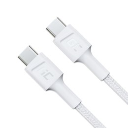 Kabel Biały USB-C Typ C 2m Green Cell PowerStream, Power Delivery 60W, Quick Charge 3.0