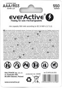 Akumulatorki AAA / R03 Ni-MH everActive 550mAh Infinity Line 3000 cykli (blister 4 szt.) EVERACTIVE