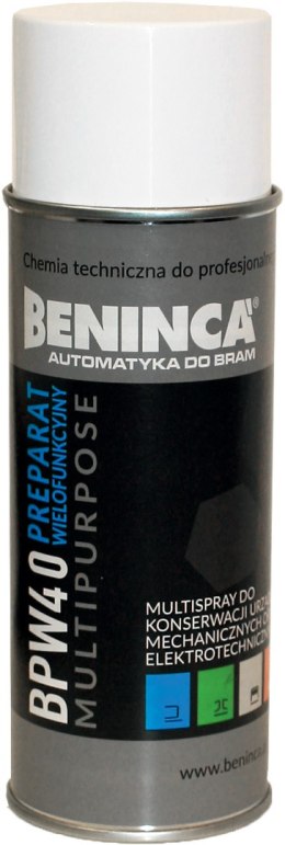 CHEMIA: Preparat wielofunkcyjny Beninca BPW40 400ml do bram/automatyki/napędów BENINCA