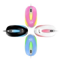 Genius Mysz DX-Mini, 1000DPI, optyczna, 3kl., przewodowa USB, różowa, klasyczna, podświetlenie RGB