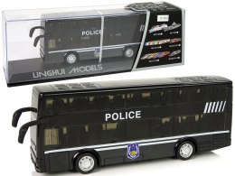 Autobus Policyjny Dwupiętrowy Czarny z Napędem Frykcyjnym