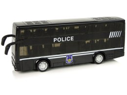 Autobus Policyjny Dwupiętrowy Czarny z Napędem Frykcyjnym