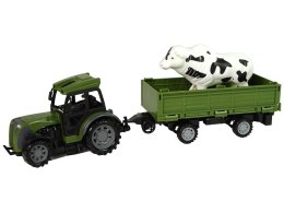 Zielony Traktor z Niską Przyczepą Figurka Zdalnie Sterowany 2.4G