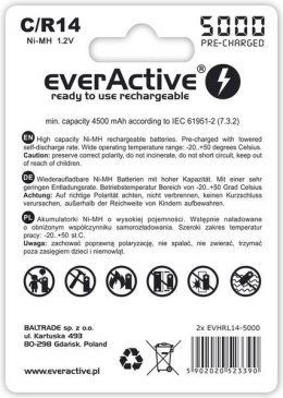 Akumulatorki C / R14 everActive Ni-MH Ni-MH 5000 mAh Professional line (box 2 szt.) EVERACTIVE