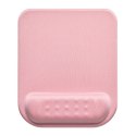 Podkładka pod mysz i nadgarstek, Powerton Ergoline Pastel Edition, ergonomiczna, różowa, piana, 20.5x24.5 cm, Powerton