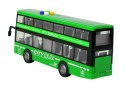 Autobus Piętrowy Na Baterie Światła Dźwięki Napęd Frykcyjny Zielony 1:16