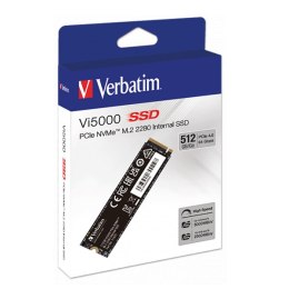 Dysk SSD wewnętrzny Verbatim wewnętrzny NVMe, 512GB, Vi5000 M.2, 31825, 5000 MB/s-R, 2500 MB/s-W