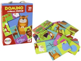 Gra Logiczna Puzzle Dwustronne Domino Zwierzęta 10cm x 5cm 28 El.