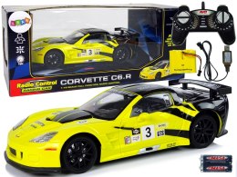 Auto Sportowe Wyścigowe R/C 1:18 Corvette C6.R Żółty 2.4 G Światła