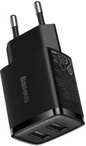 ŁADOWARKA SIECIOWA Baseus Compact Charger CCXJ010201 10.5W 2x USB-A CZARNA BASEUS