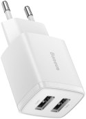 ŁADOWARKA SIECIOWA Baseus Compact Charger CCXJ010202 10.5W 2x USB-A BIAŁA BASEUS