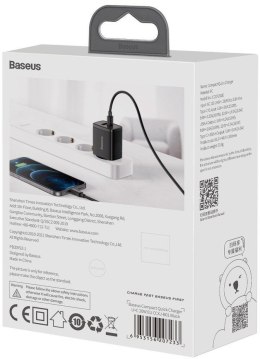 ŁADOWARKA SIECIOWA Baseus Compact Quick Charger CCXJ-B01 20W 1x USB-A 1x USB-C PD 3.0 QC 3.0 CZARNA BASEUS