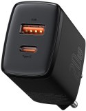 ŁADOWARKA SIECIOWA Baseus Compact Quick Charger CCXJ-B01 20W 1x USB-A 1x USB-C PD 3.0 QC 3.0 CZARNA BASEUS