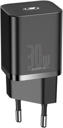 ŁADOWARKA SIECIOWA Baseus Super Si Quick Charger 1C CSUP-J01 30W 1x USB-C PD 3.0 QC 3.0 CZARNA BASEUS