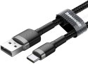 KABEL USB-A -> USB-C Baseus Cafule CATKLF-CG1 200cm 2A QC 3.0 CZARNO-SZARY W NYLONOWYM OPLOCIE BASEUS