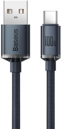 KABEL USB-A -> USB-C Baseus Crystal CAJY000401 120cm 100W 6A QC 3.0 W OPLOCIE PREMIUM BASEUS
