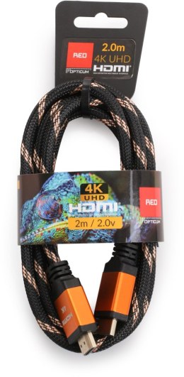Kabel HDMI-HDMI Opticum RED 4K UHD - 2m (v2.0) OPTICUM