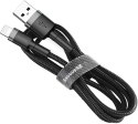 KABEL USB-A -> Lightning / iPhone Baseus Cafule CALKLF-CG1 200cm Apple 1.5A CZARNO-SZARY W OPLOCIE BASEUS