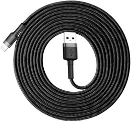 KABEL USB-A -> Lightning / iPhone Baseus Cafule CALKLF-RG1 300cm Apple 2A CZARNO-SZARY W OPLOCIE BASEUS