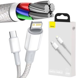 KABEL USB-C -> Lightning / iPhone Baseus Cafule CATLGD-A02 2m 20W PD Quick Charging BIAŁY W OPLOCIE BASEUS