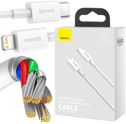 KABEL USB-C -> Lightning / iPhone Baseus Superior CATLYS-A02 1m 20W PD Quick Charging BIAŁY PREMIUM BASEUS