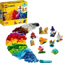 LEGO Classic 11013, przezroczyste klocki kreatywne, 500 elementów